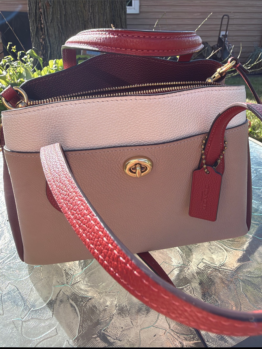 #Coach Lora carryall color block